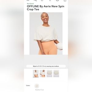 OFFLINE By Aerie New Spin Crop Tee; M; Heather Frost